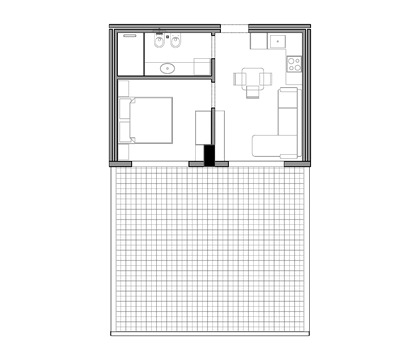 Typical layout of a Palm Paradise studio