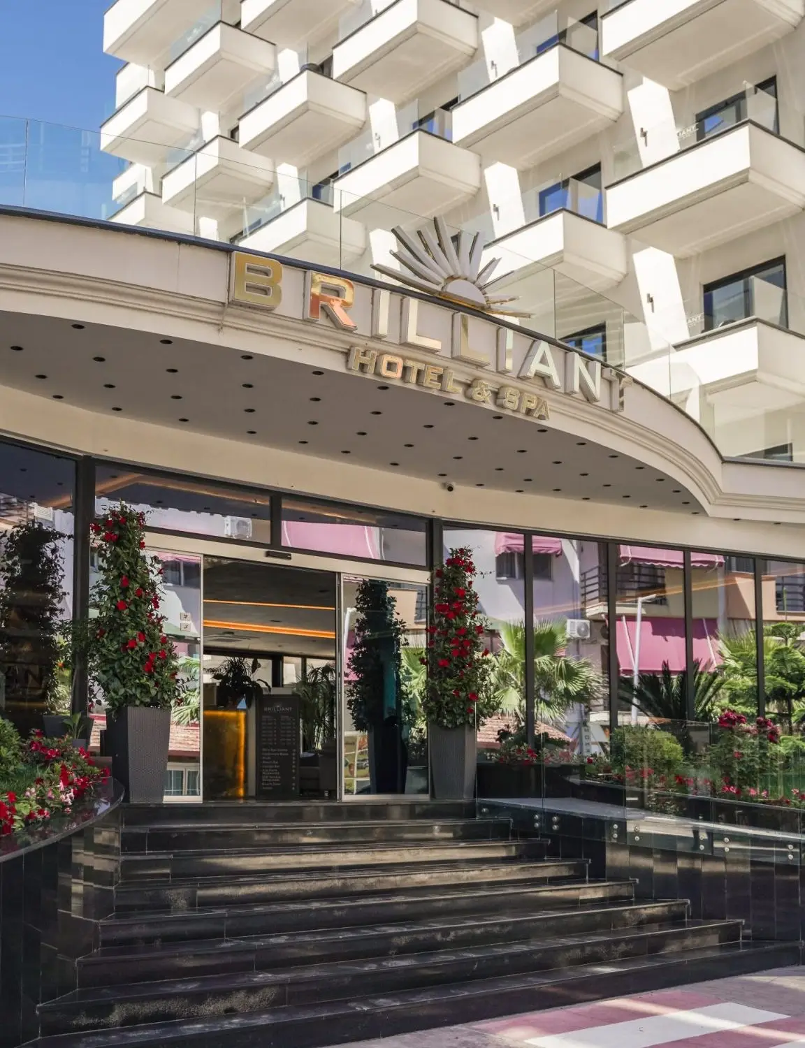 The entrance of Brilliant Hotel & SPA in Qerret